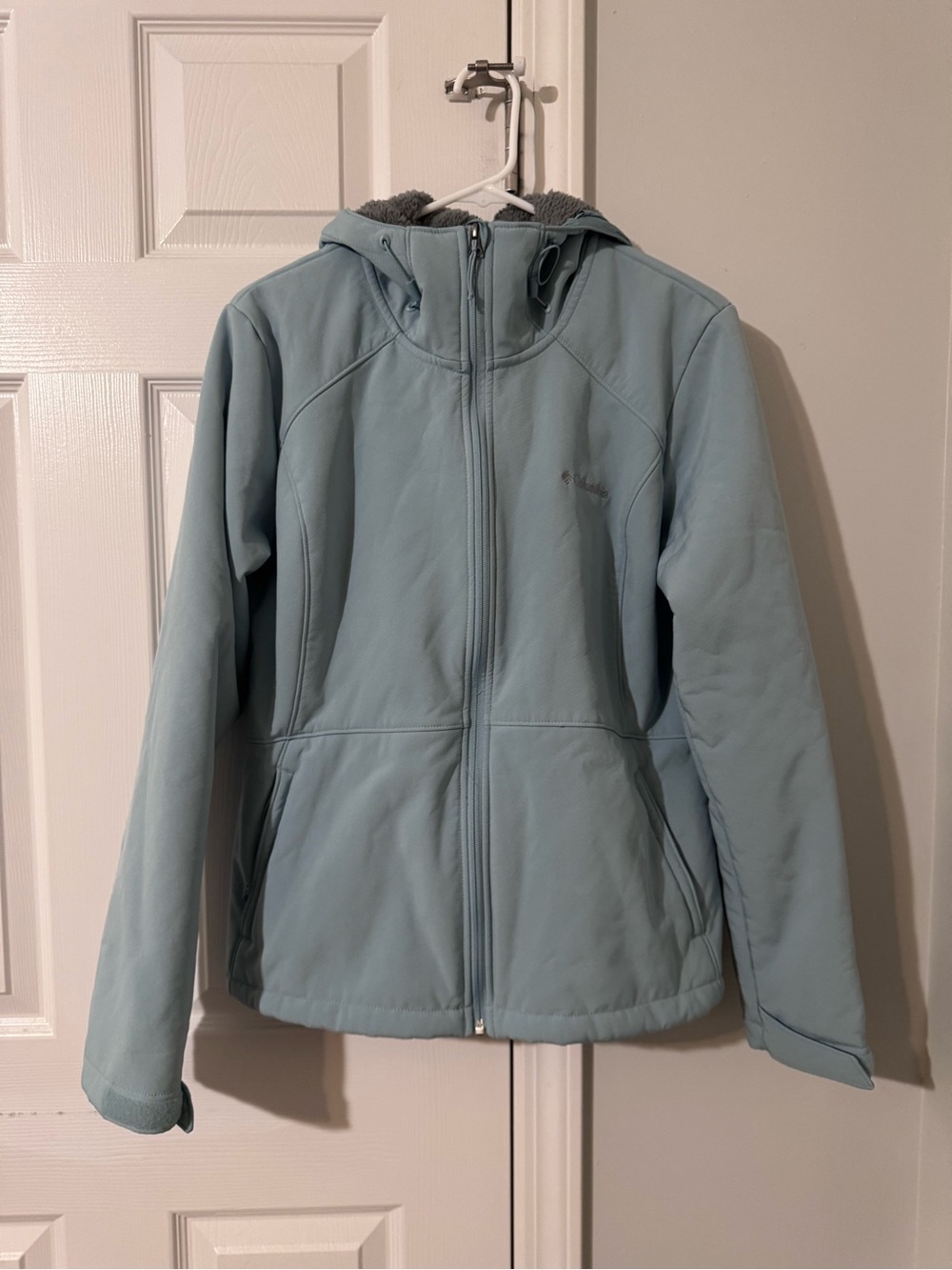 Columbia Light Blue Hooded Jacket Size XL